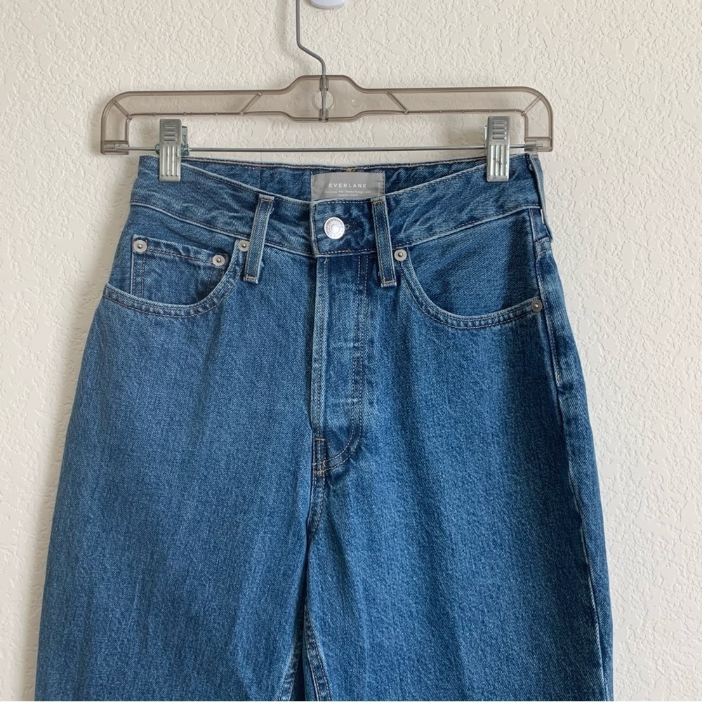 Everlane womens blue the curvy 90s cheeky straight button fly jeans - Picture 7 of 9